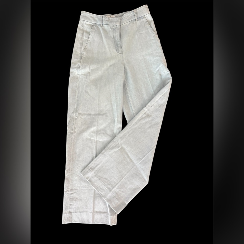 Aritzia Babaton Meetup Wide Leg Beach Blue Denim Pants 4 - Picture 5 of 9